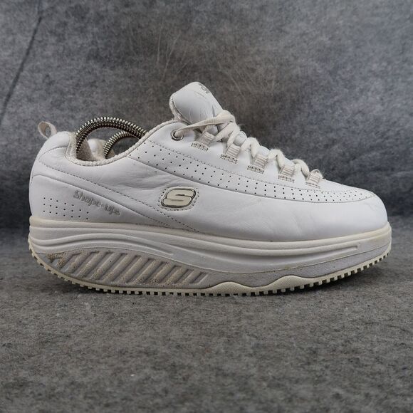 Skechers Shoes Womens 9 Shape Up Sneaker Work Slip Resistant Leather White Retro - Picture 16 of 16